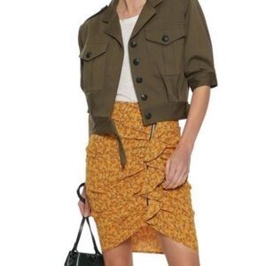 Veronica Beard Asymmetrical Spencer Saffron Floral Skirt 4